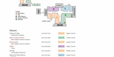 Карта торгового центра altamonte